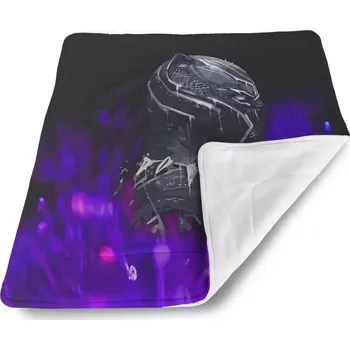 Dětská deka Sablio Dětská deka pro miminko BLACK PANTHER Fialová luminescence - 80x100 cm