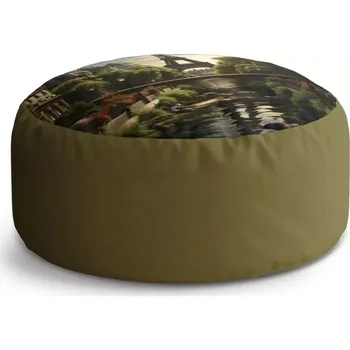 Taburet Sablio Kulatý taburet Circle Paříž Eifellova věž Art: 38x48 cm - Sablio