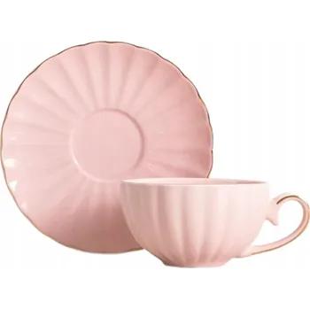 Šálek MINA s podšálkem malý růžový 0,15 l HOMLA