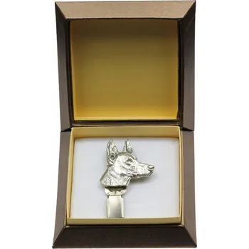 Brož Faraonský pes brož s klipem v ozdobné krabičce, výstava psů