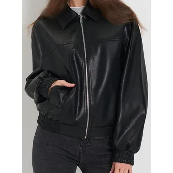 Dámský kabát Sinsay - Koženková bunda bomber - černá - 176GZ-99X - 176GZ-99X-XXL
