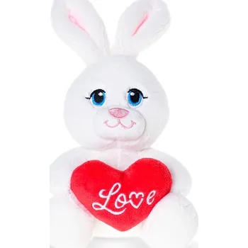 plyšák Mikro Trading Zajíček 15 cm Srdíčko