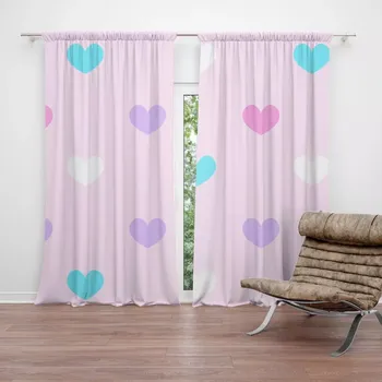 Závěs Sablio Závěsy Srdce vedle srdce: 2 ks - 140x250 cm - Sablio