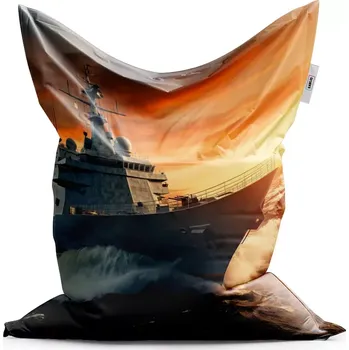 Sedací pytel Sablio Sedací vak Classic Válečná loď v rozbouřených vodách - 150x100 cm