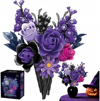 ostatní stavebnice Dětský dárek STAVEBNICE ABS Fialová kytice k narozeninám a svátkům