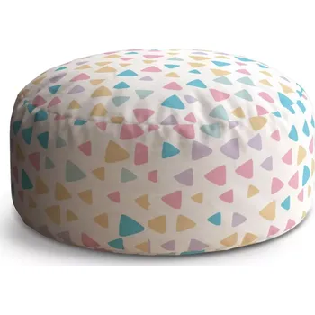 Taburet Sablio Kulatý taburet Circle Barevné trojúhelníčky: 38x48 cm - Sablio