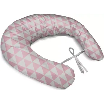 Kojící polštář Sablio Těhotenský polštář Růžové a bílé trojúhelníky