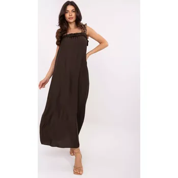 Dámské šaty Šaty MI SK A6412.68 tmavě hnědé jedna velikost