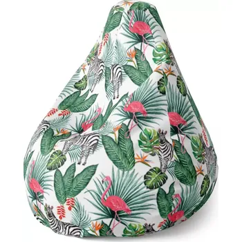 Sedací pytel Sedací vak Pear Zebra a plameňák - Sablio - 140 x 100 x 25 cm