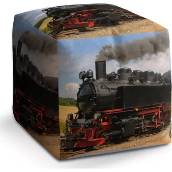 Taburet Sablio Taburet Kostka Lokomotiva 3: 40x40x40 cm - Sablio