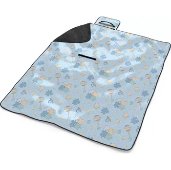 deka Sablio Plážová deka Puzzle a dudlíky: 200x140 cm