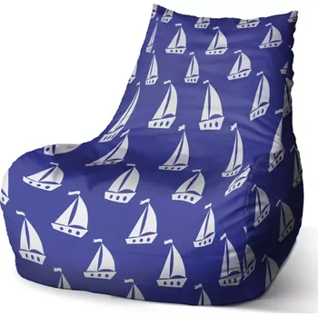 Sedací pytel Sedací vak Bean Bílé lodě - Sablio - 60 x 70 x 70 cm