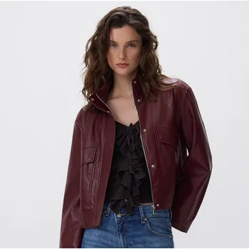 Dámský kabát Reserved - Bunda s umělé kůže - bordó - 451IA-53X - 451IA-53X-XXL