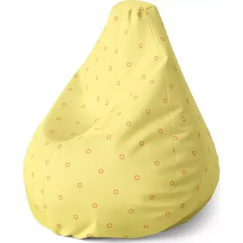 Sedací pytel Sedací vak Pear Červené kroužky na žluté - Sablio - 70 x 95 x 15 cm
