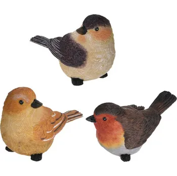 Zahradní úložný box Zahradní figurka z polistone Little Birds, sada 3ks, 9 cm, vícebarevná