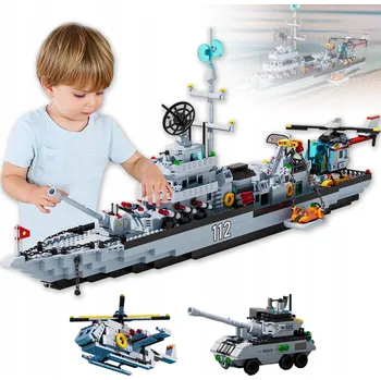 ostatní stavebnice STAVEBNICE VÁLEČNÁ LOĎ 6v1 814 DÍLKŮ CRUISER SADA PRO DĚTI