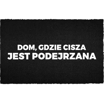 Rohožka Vstupní rohožka 40x60 cm černá kokosová - Ticho je podezřelé (s humorem)
