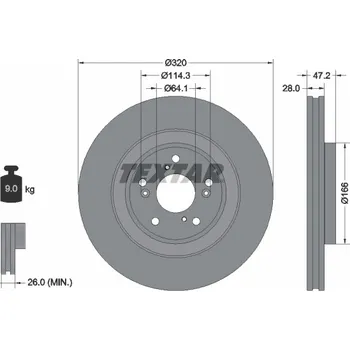 Brzdový kotouč Brzdový kotouč TEXTAR 92306203