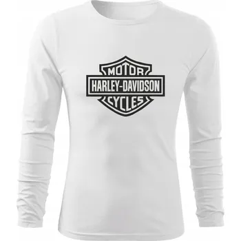 Pánské tričko Tričko s dlouhým rukávem D489 HARLEY DAVIDSON MOTOR bílé pánské vel L