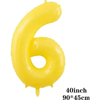 Party dekorace Žluté narozeninové balónky čísla | party dekorace - Číslo 6 , Ostatní