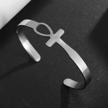 Náramek Vintage široký otevřený unisex náramek | šperk - AL21408-Stříbrná