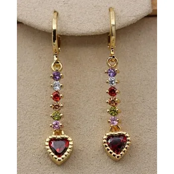 Náušnice Barevné zirkonové visací náušnice | náušnice šperk - 4