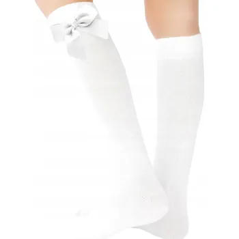 BÍLÉ dívčí PODKOLENKY HLADKÉ BAVLNA s MAŠLÍ Noviti 31/34 N031H