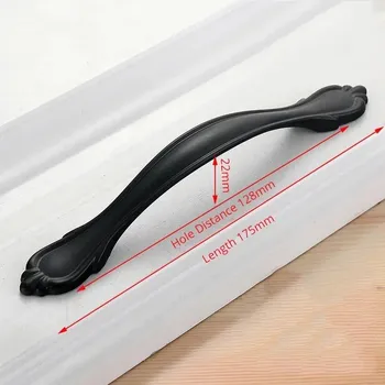 Nábytkové kování Černé kovové nábytkové úchytky moderní | madla - 8602-128 mm