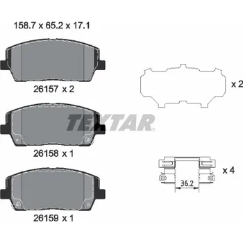 Brzdová destička Sada brzdových destiček, kotoučová brzda TEXTAR 2615701