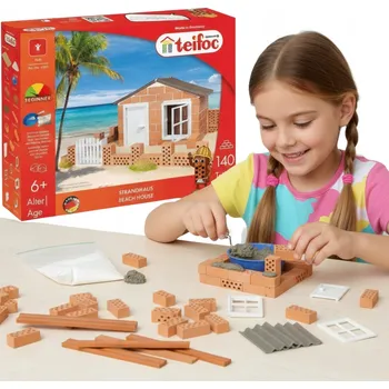 ostatní stavebnice Stavebnice Cihly Teifoc Stavěj z Cihlového domu na pláži 140 dílků.