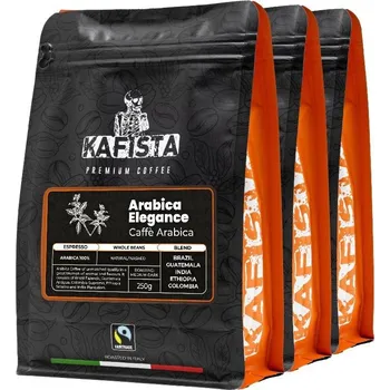 Káva Káva Kafista Zrnková Káva "Arabica Elegance" – 100% Arabica směs, Pražená v Itálii 3 x 250 g