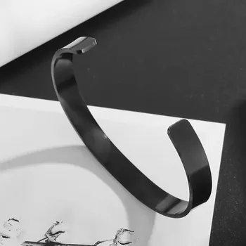 Náramek Vintage široký otevřený unisex náramek | šperk - AL21377-černá