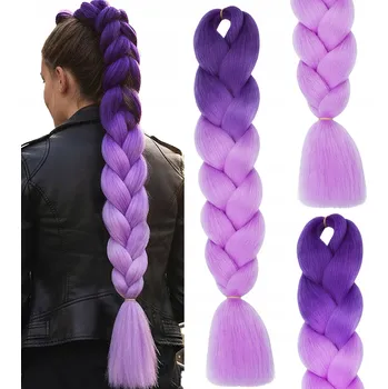 Příčesek Syntetické vlasy na copánky OMBRE BAREVNÉ 2 barvy