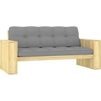 Zahradní lavice Zahradní lavice a šedé podušky 179 cm impregnovaná borovice IM_3065757