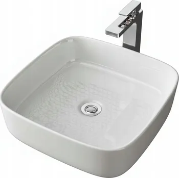 Umyvadlo Umyvadlo na desku čtvercové keramické bílé 39 x 39 x 13 cm