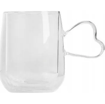 Sklenice Sklenice dvoustěnná sklenice s Sklenice ve tvaru srdce, 0,45 l HOMLA