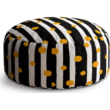 Taburet Sablio Kulatý taburet Circle Pruhy a puntíky: 38x48 cm - Sablio