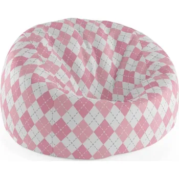 Sedací pytel Sablio Sedací vak Cocoon Růžové a bílé kosočtverečky - 75 x 45 x 35 cm