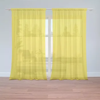 Záclona Sablio Záclony Žlutá 2: 2 ks - 150x250 cm - Sablio