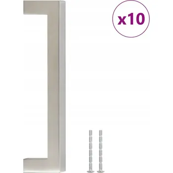 Nábytkové kování Stříbrné nábytkové úchytky nerezová ocel 140 x 12 x 35 mm, 10 ks