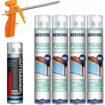 Montážní pěna NÍZKOEXPANZNÍ PUR PĚNA VÝKONNÁ RYCHLESCHNOUCÍ + ČISTIČ + PISTOLE SADA