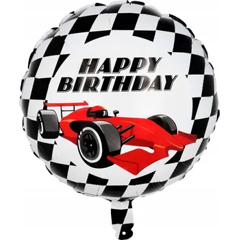 Balónek Fóliový balónek "Závodní Happy Birthday", Boland, 18 palců, kulatý