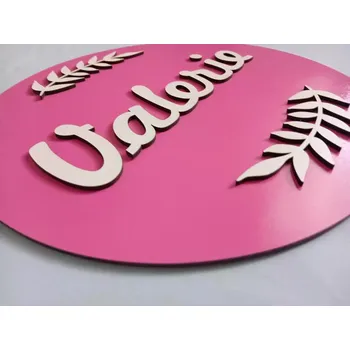 Dekorace do pokoje pro holky - Růžová jmenovka - Rozměry 30x30 cm