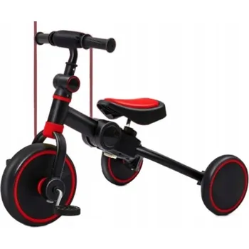 Dětská tříkolka TŘÍKOLKA TŘÍKOLOVÉ PRO DĚTI 2V1 NA PEDÁLY ČERNO-ČERVENÉ JARO
