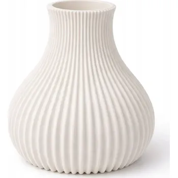 Váza Skandinávská váza bílá z plastu 20 cm