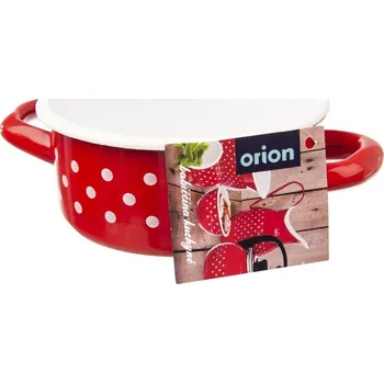 Hrnec OCELOVÝ SMALTOVANÝ malý hrnec rendlík nízký retro 12 cm 0,6L