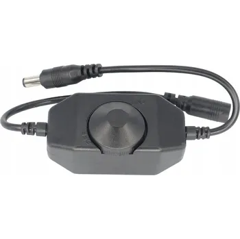LED páska STMÍVAČ LED OVLADAČ MANUÁLNÍ DIMMER PRO LED PÁSKY 12V 24V 4A 48W ČERNÝ
