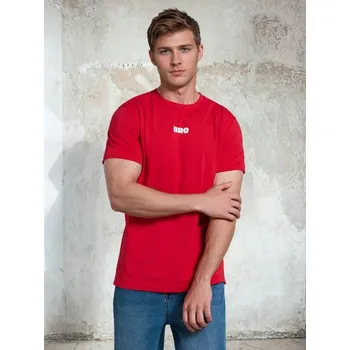 Sinsay - Bavlněné tričko s nápisem - červená - 240HL-33X - 240HL-33X-L