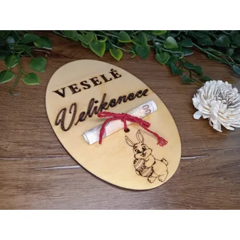 Velikonoční dekorace Dřevěné Velikonoční vejce, 10 x 15cm