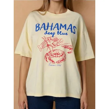 Dámské oblečení Sinsay - Tričko s krátkým rukávem - žlutá - 212IN-10X - 212IN-10X-S